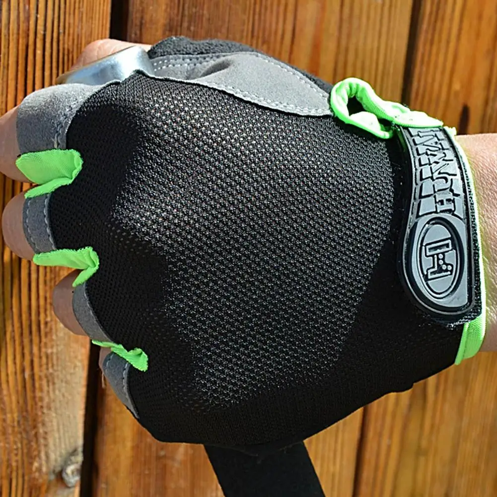 

1 Pair Stylish Wear-resistant Non-slip Impact Resistant Color Block Cycling Gloves for Cycling Sport Gloves Fitness Gloves