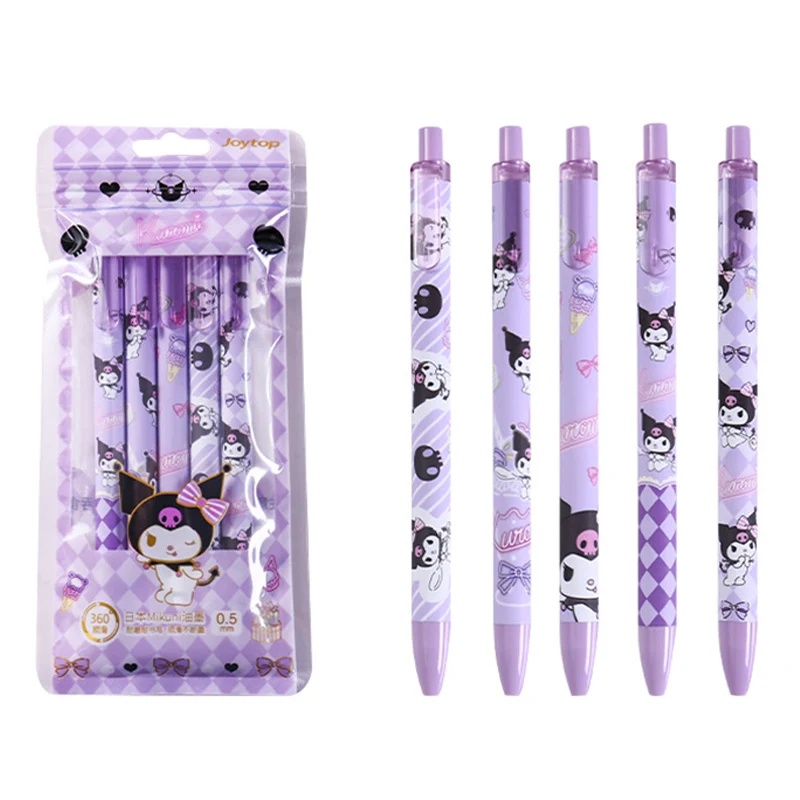 

6 шт. Kuromi My Melody Cinnamoroll почтовый мультяшный канцелярские принадлежности с аниме Kawaii 0,5 мм ручка для письма для студентов хорошие рабочие ручки ...