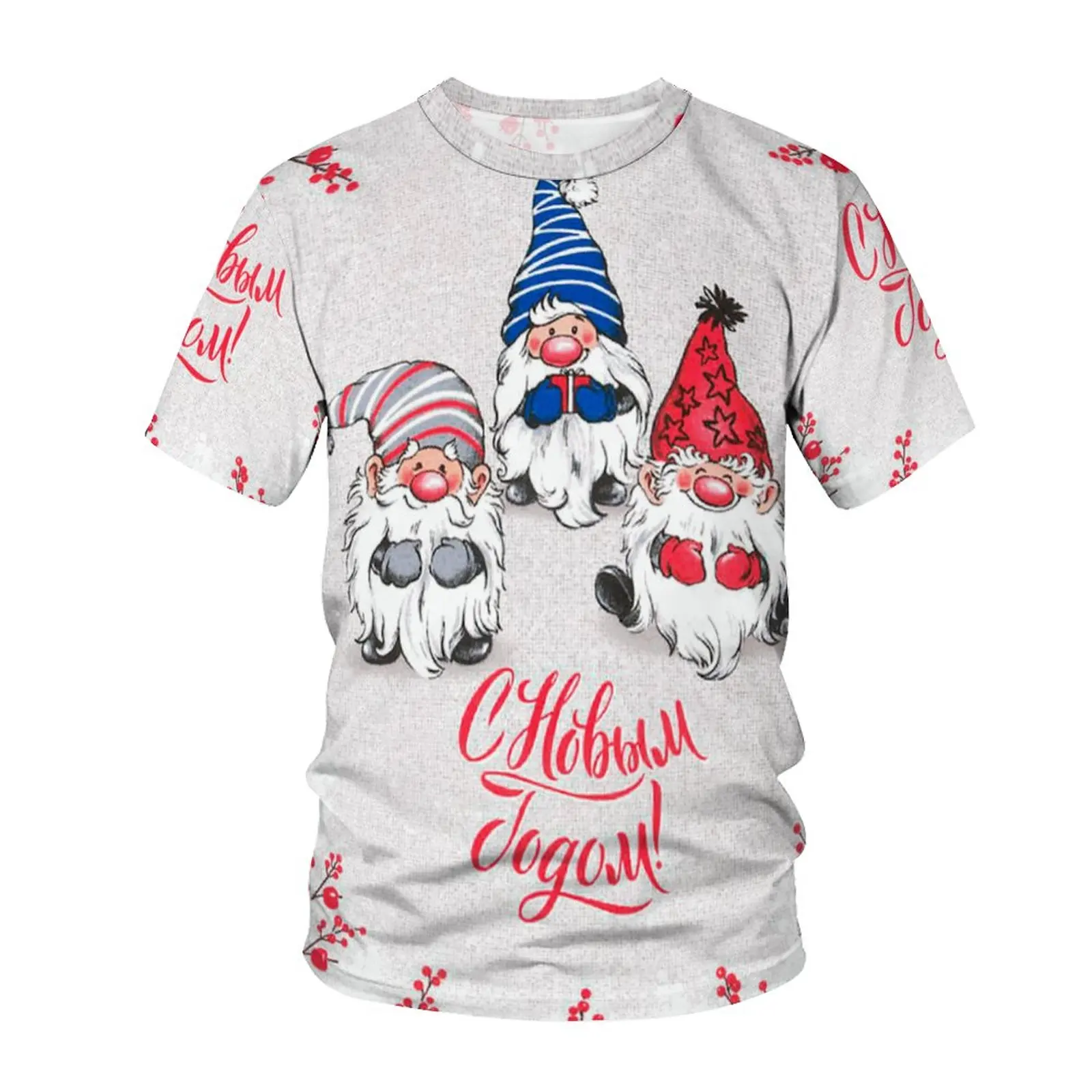 

Christmas Carnival Fashion Men's T-shirt Santa Claus Print Short Sleeve Tops Leisure O-neck Festival Style Pullover y2k Clothes