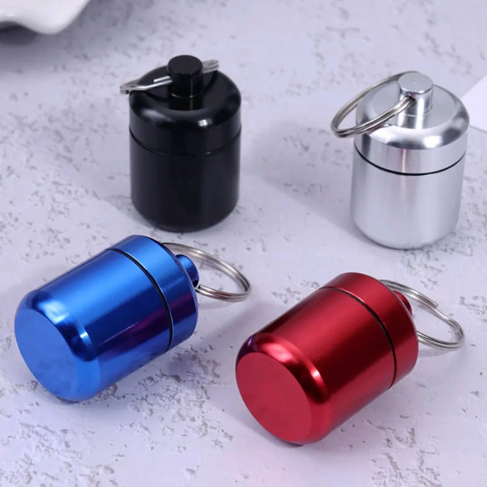 Мини-портативный алюминиевый чехол для таблеток брелок улицы карманная коробка