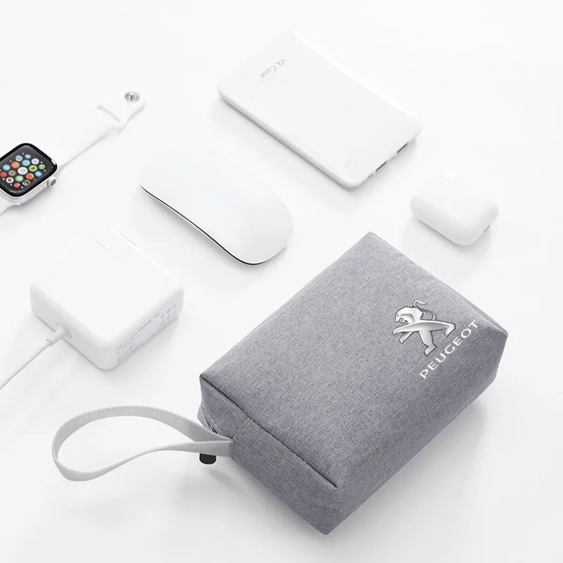 Фото Сумка для хранения кабелей, дорожная сумка для карт, сумка для карт Power Bank для Peugeot Logo 108 406 407 408 206 207 208 306 307 Автомобильные аксессуары №3