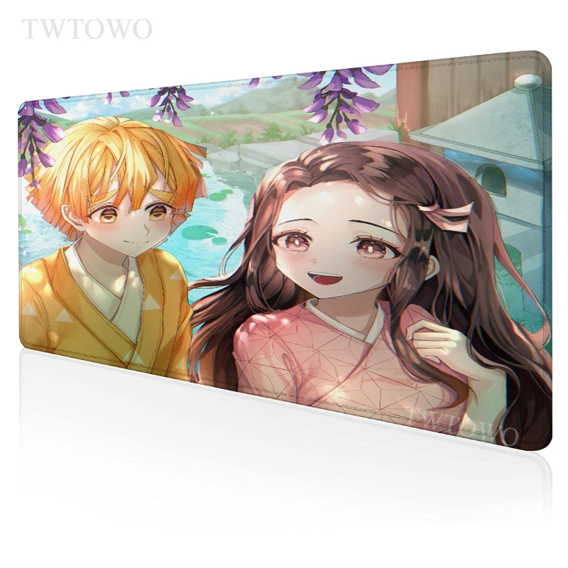 

Anime Demon Slayer Figure Kamado Tanjirou Nezuko Mouse Pad Gaming XL Mousepad XXL keyboard pad Natural Rubber Desktop Mouse Pad