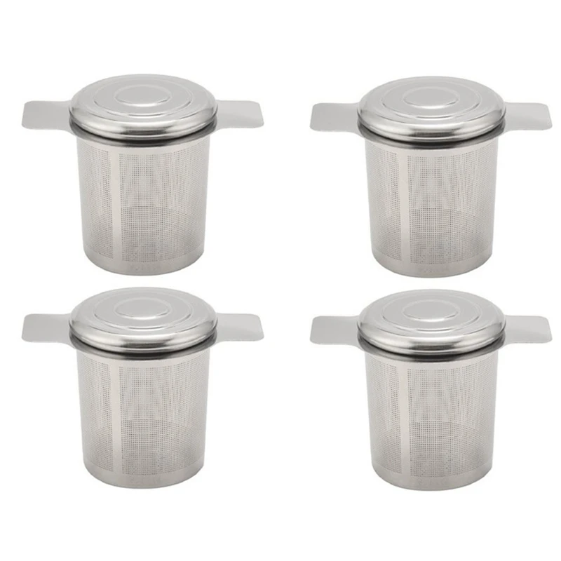 

4Pcs Loose Leaf Tea Filters,Stainless Steel Tea Basket Filters Tea Strainer Steeper For Hanging On Teapots