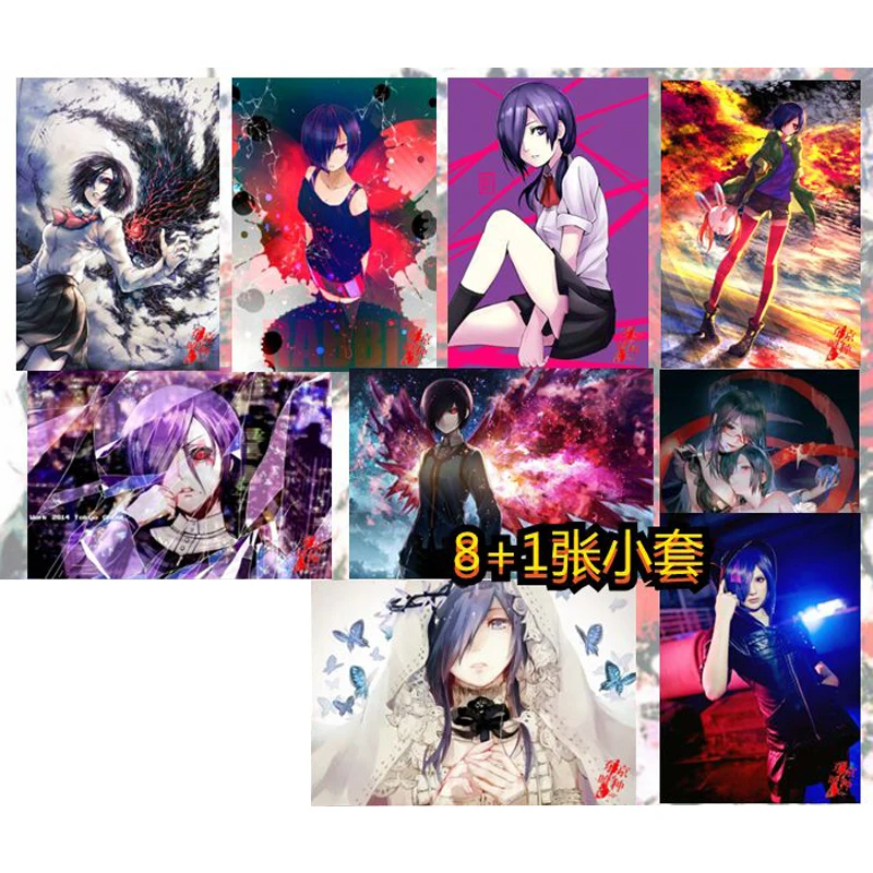 9 шт./компл. Токийский Гуль флэш-карты Touka Kirishima Аниме Девушки ACG сексуальные Kawaii