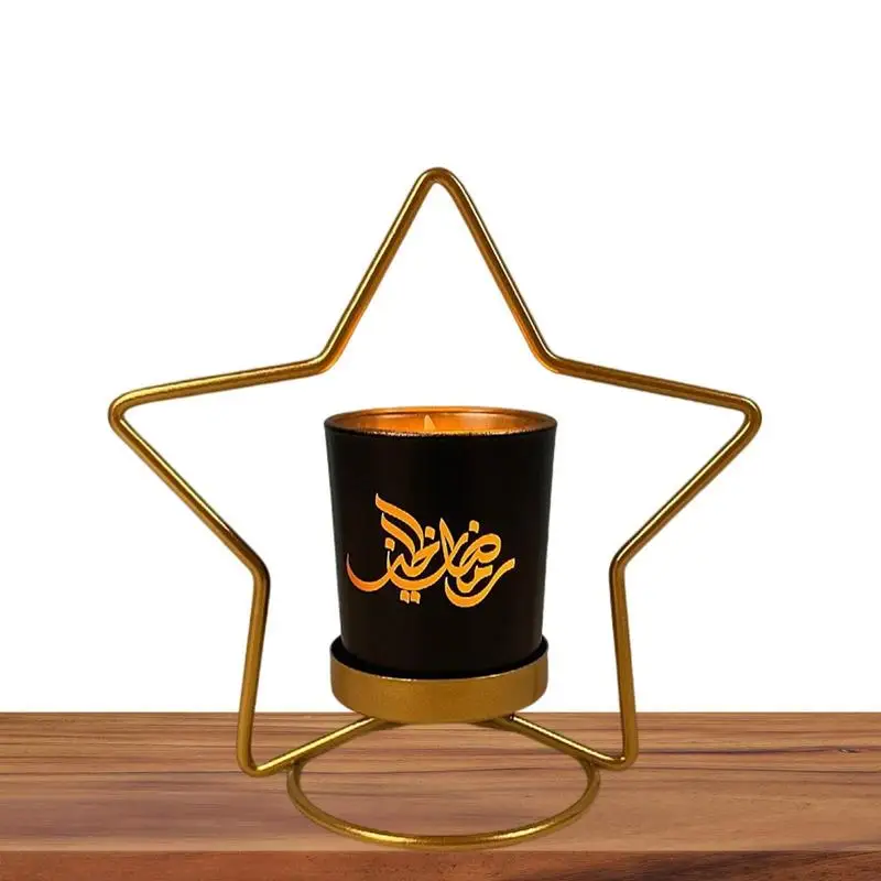 S Star Moon Sun Candle Holders Decorative Metal Candlestick For Eid Festive Occasions Living Room Decor