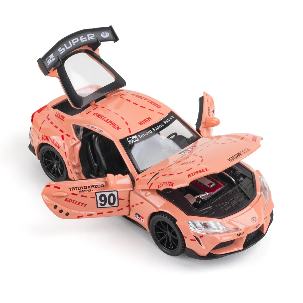 2021 литая Игрушечная машина 1:32 JDM TOYOTA Supra модель автомобиля из сплава Миниатюрная в