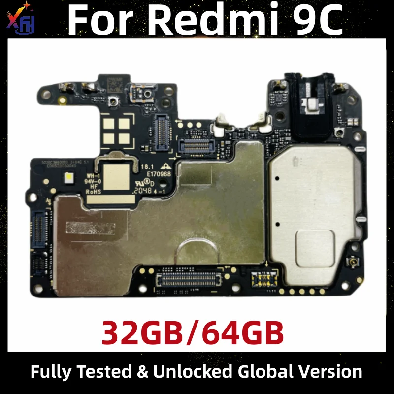 

Original Unlocked Motherboard for Xiaomi Redmi 9C, Mainboard, Logic Board, Helio G35 Processor, Global ROM, 32GB, 64GB