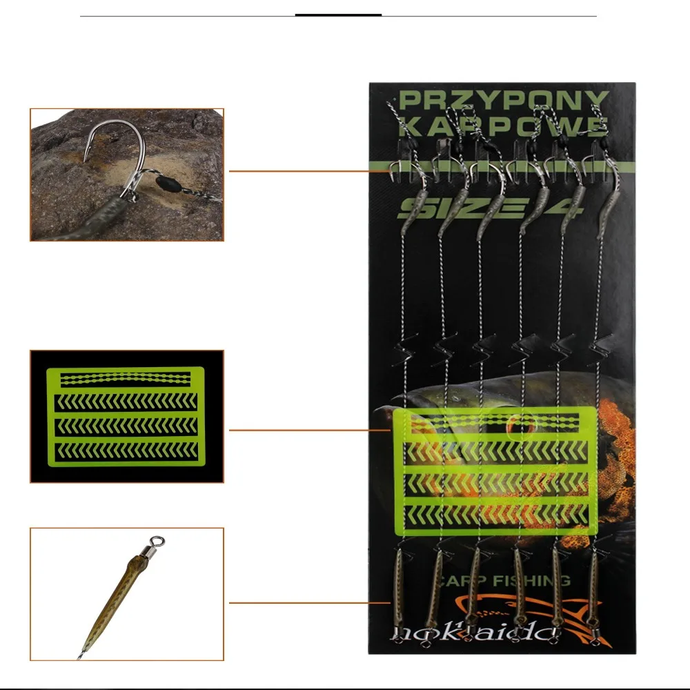 6-8 шт. готовые крючки для ловли карпа 18 5 см 30-60 фунтов 2/4/6/8 #