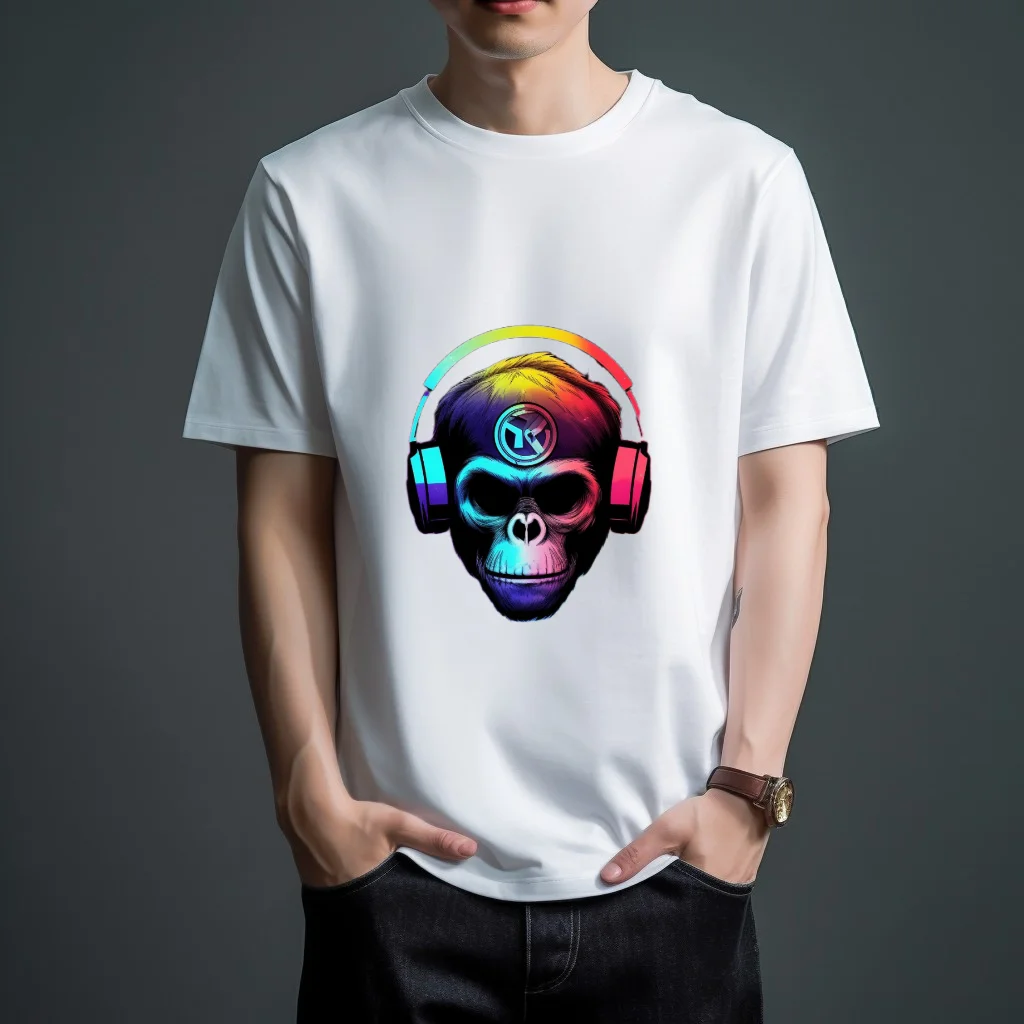 

WSFEC S-4XL 2023 Summer T Shirts for Men Short Sleeve 100% Cotton Monkey Pattern Casual Sport Graphic T Shirts Diy Custom Top
