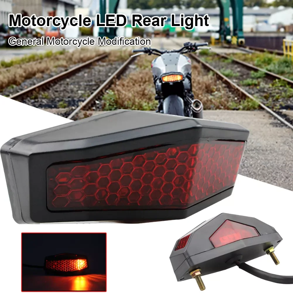 

Universal 12V Motorcycle Taillight Retro Brake ABS Light Turn Signal Warning Driving LED Light Motorbike Dirt Pit ATV Rear Light