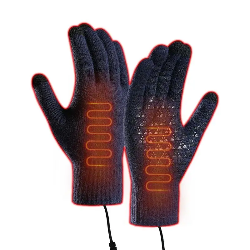 

Heated Ski Mittens USB Heating Gloves Screen Touch Mittens Windproof Soft Mittens For Riding Hiking Fishing Outdoor Adventure