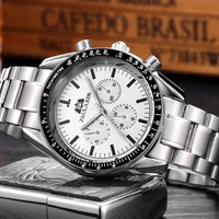2022 new mens watches multifunction waterproof dive automatic mechanical watch 24 hours chronograph silver full steel aaa clocks