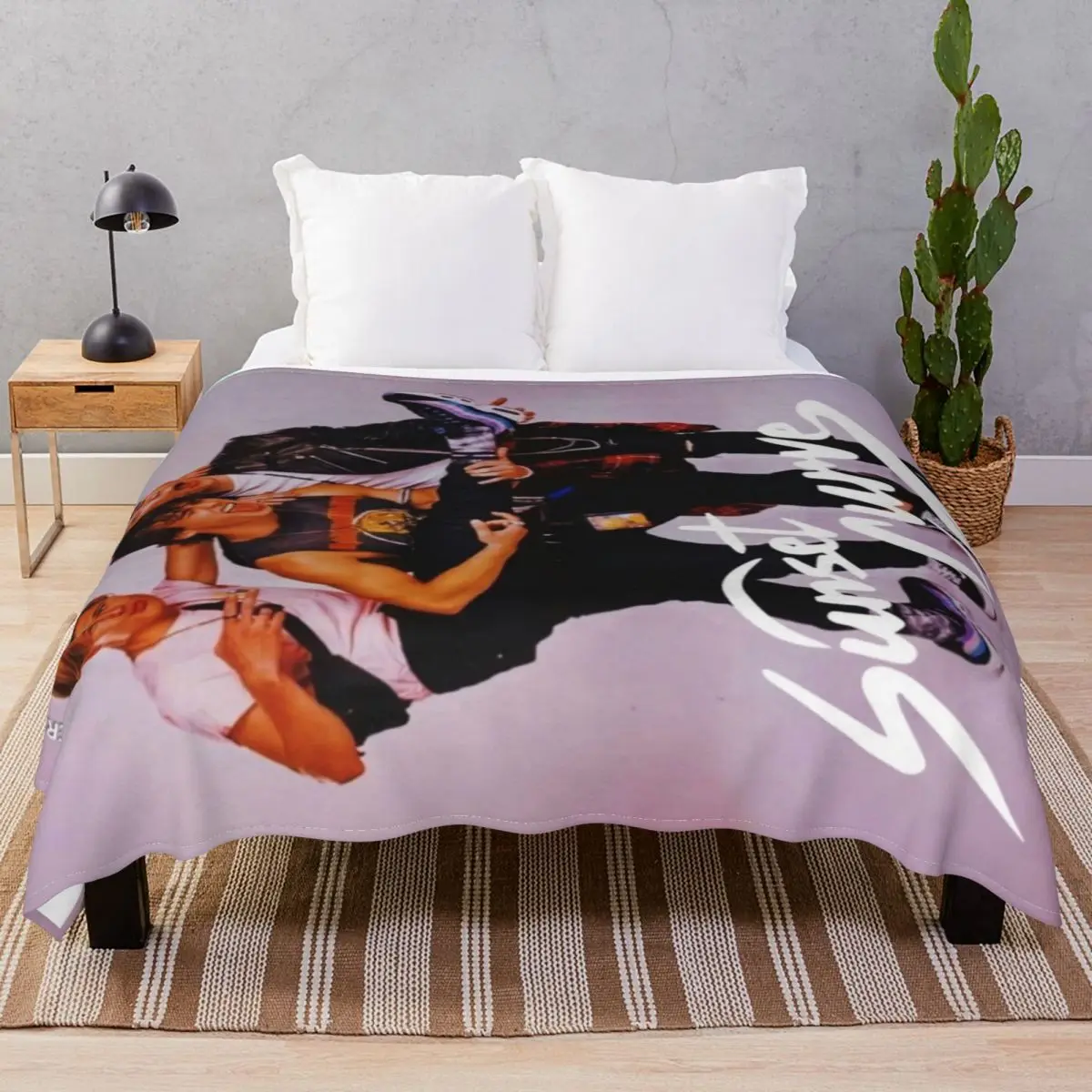 Sunset Curve Band Poster Blankets Fleece All Season Ultra-Soft Throw Blanket for Bed Sofa Travel Office