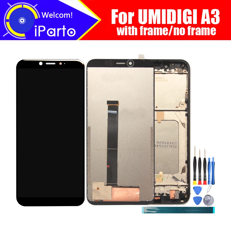 

5,5 дюймовый дисплей UMIDIGI A3 + кодирующий преобразователь сенсорного экрана в сборе, 100% Оригинальный Новый ЖК + сенсорный дигитайзер для A3 + Инструменты