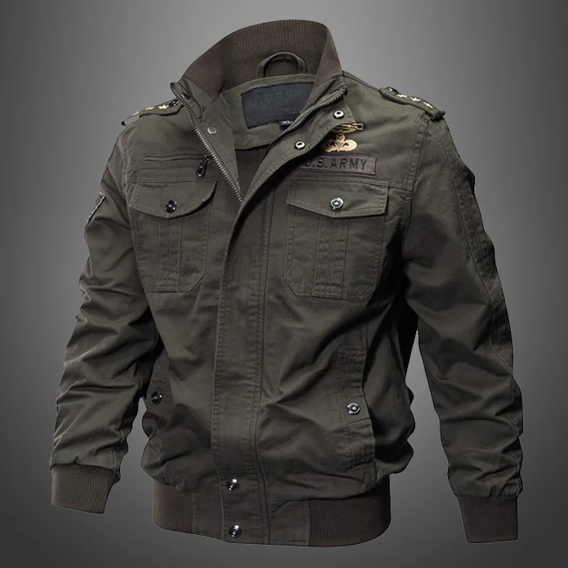 2023 Spring and Autumn New Men's Wear Military Fantasy Cotton Jacket Plushed Work Clothes Large Coat Men's Fashion Trend Outwear