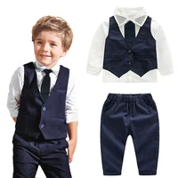 toddler boy clothes sets fashion blazer three pieve baby boys show gowns flower kids vest shirt pants outfits 3 y children suits