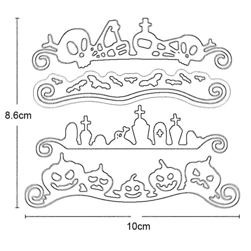 

2022 New Halloween Skull Bat Pumpkin Monster Metal Cutting Dies DIY Scrapbooking Embossing Paper Photo Frame Crafts Template