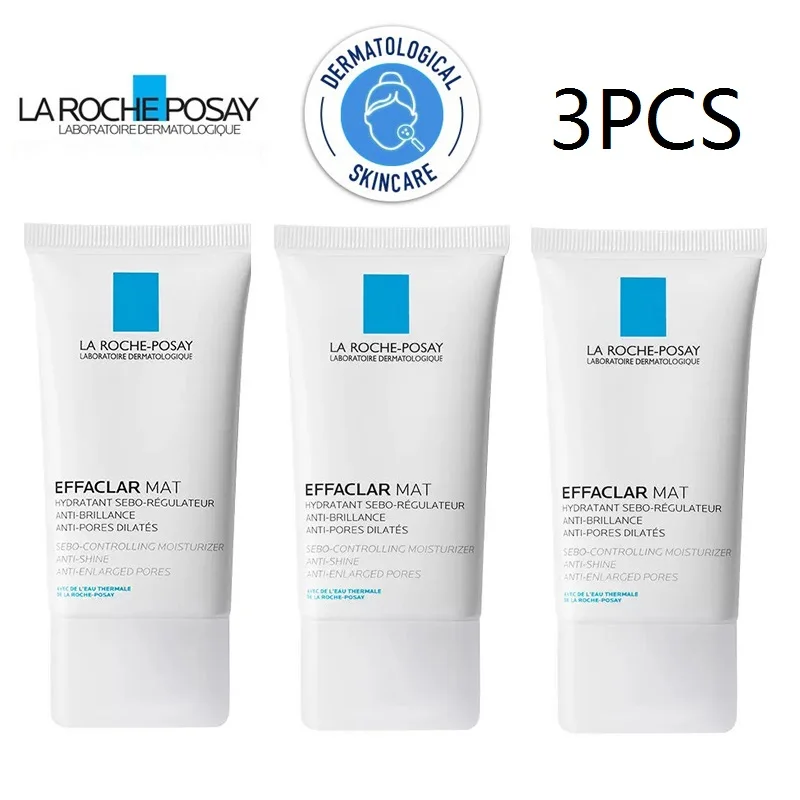

3PCS La Roche Posay Effaclar Mat Mattifying Moisturizer Cream Educing Oil and Pores Anti-acne for Oily Acne Sensitive Skin 40ml