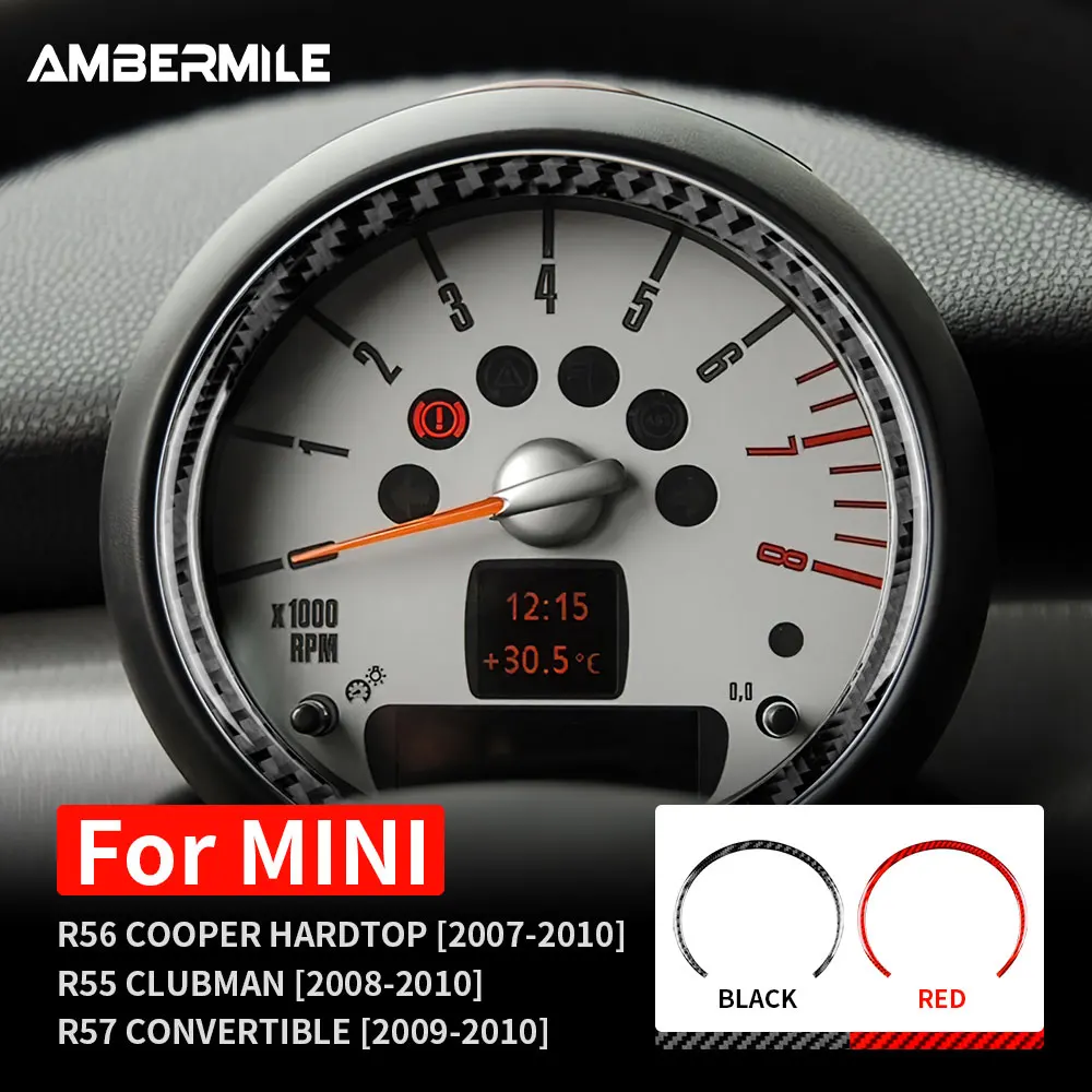 

Carbon Fiber for Mini Cooper Hardtop R56 Clubman R55 R57 Accessories Interior Trim Car Center Console Speedometer Cover Sticker