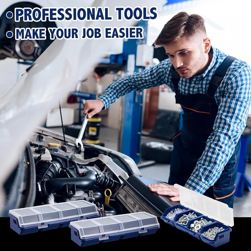 6 упаковок винтовой органайзер коробка с крышками 4 отделения контейнер для