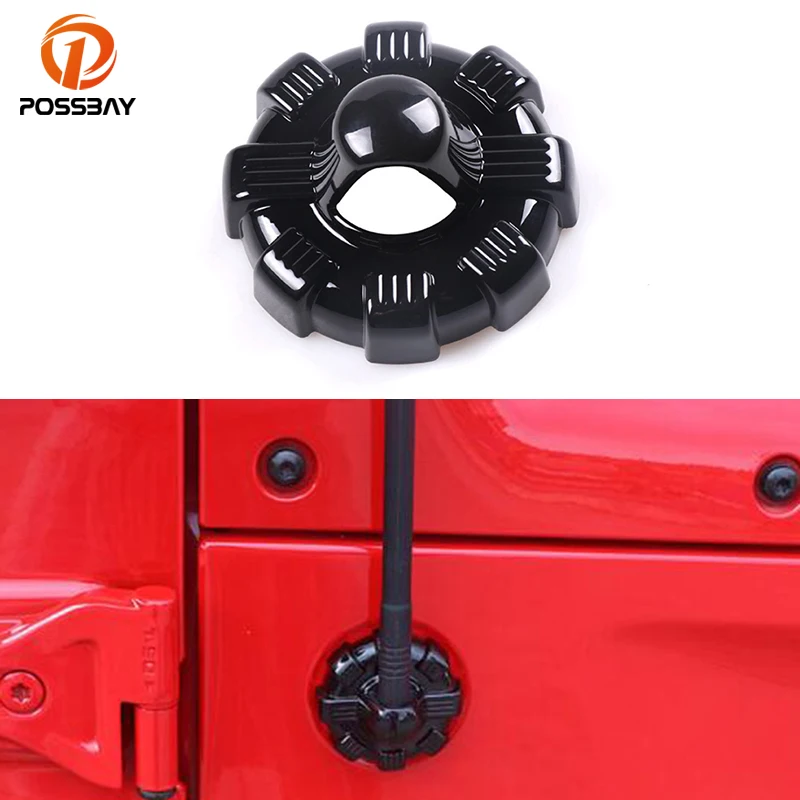 Car Front Radio Antenna Base Decora Cover for Jeep Wrangler JK JL Gladiator JT 1997-2019 2020 2021 2022 Auto Replacement Parts