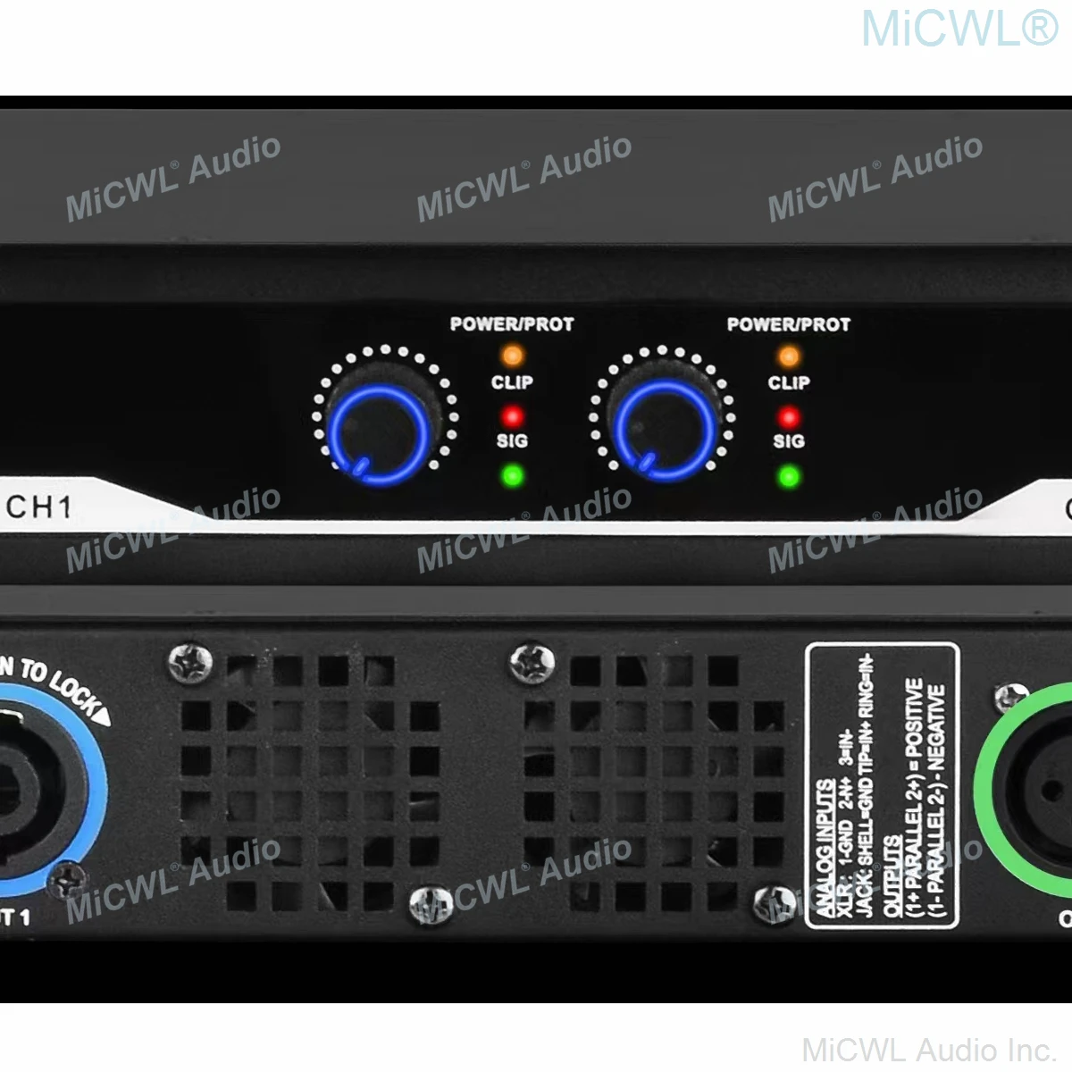 Фото Усилитель мощности MiCWL Audio Pro CA Series, 5200 Вт, 4-канальный, 2600 Вт, стандарт AMP, 19-дюймовый 1U, стойка CA650 №5