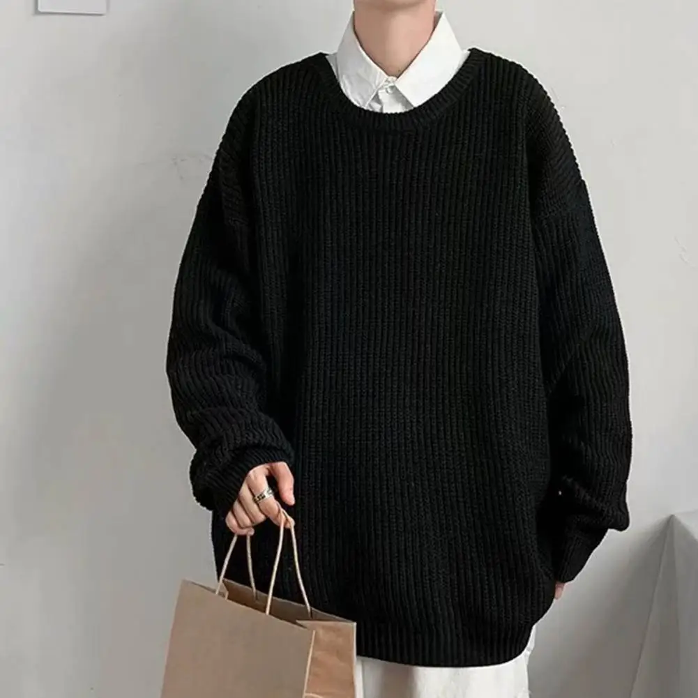 

Потрясающий зимний свитер с защитой от усадки, теплый весенний свитер с круглым вырезом, мужской свитер, студенческий свитер
