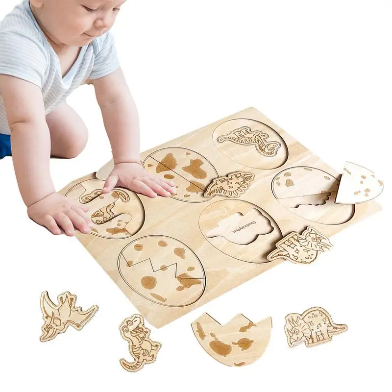 

Dinosaur Life Cycle Tray Montessori Wooden Puzzles For Kids Lifecycle Of Dinosaur Jigsaw Preschool Educational Puzzles Toys