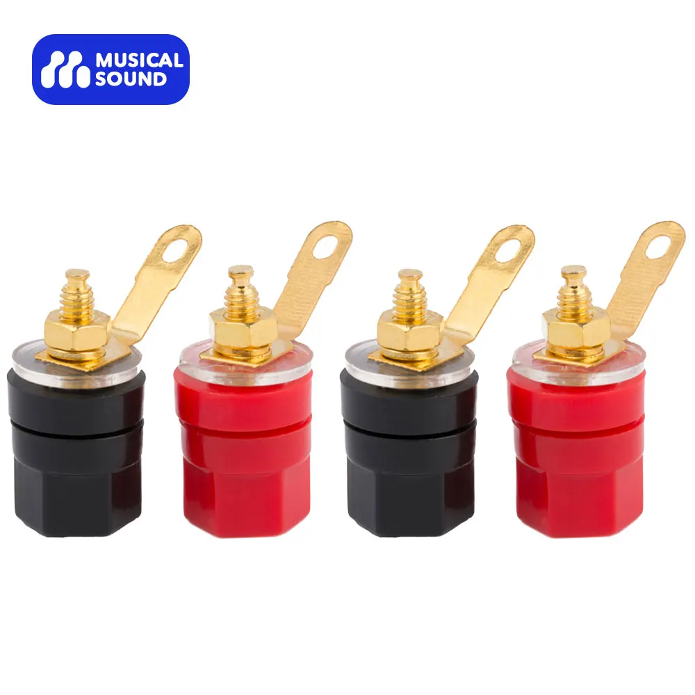

Musical Sound Gold Plated Speaker Terminal Binding Post Black Red Amplifier Binding Post Banana Plug Jack Socket Panel Mount