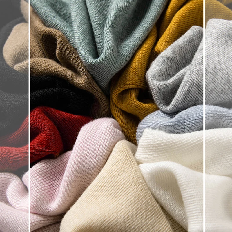 Женская трикотажная рубашка из смеси шерсти простая многоцветная Водолазка