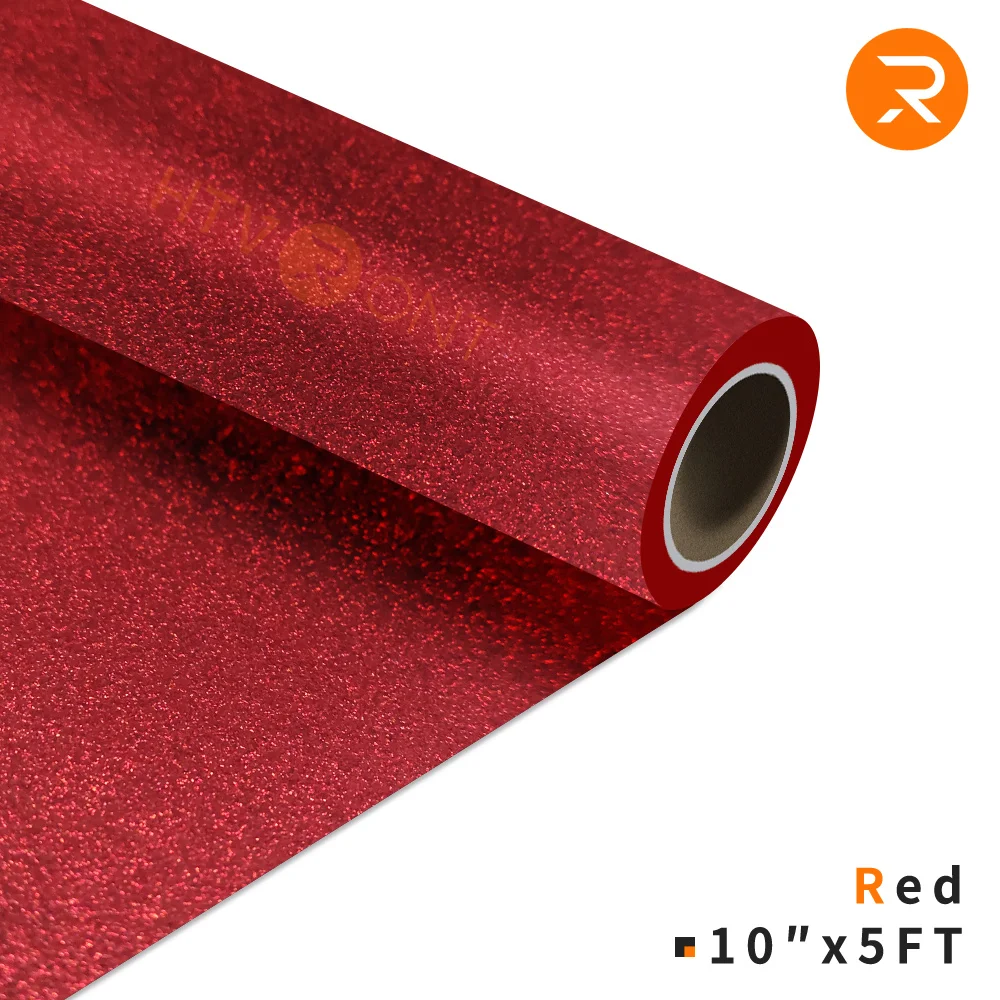 

HTVRONT 10"X5ft/25x152cm Glitter Heat Transfer Vinyl for Cricut T-shirt DIY Craft Iron on HTV Roll Decor Film Printing Clothing