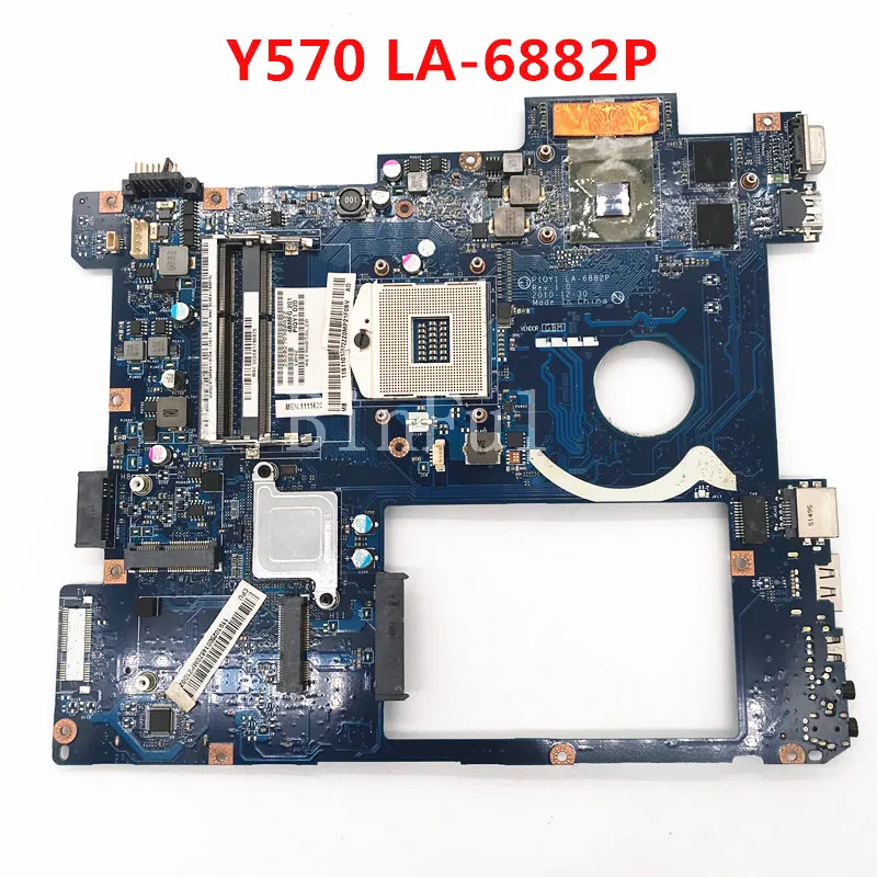 Free Shipping High Quality Mainboard For Lenovo Y570 Laptop Motherboard PIQY1 LA-6882P HM65 DDR3 100% Full Tested Working Well