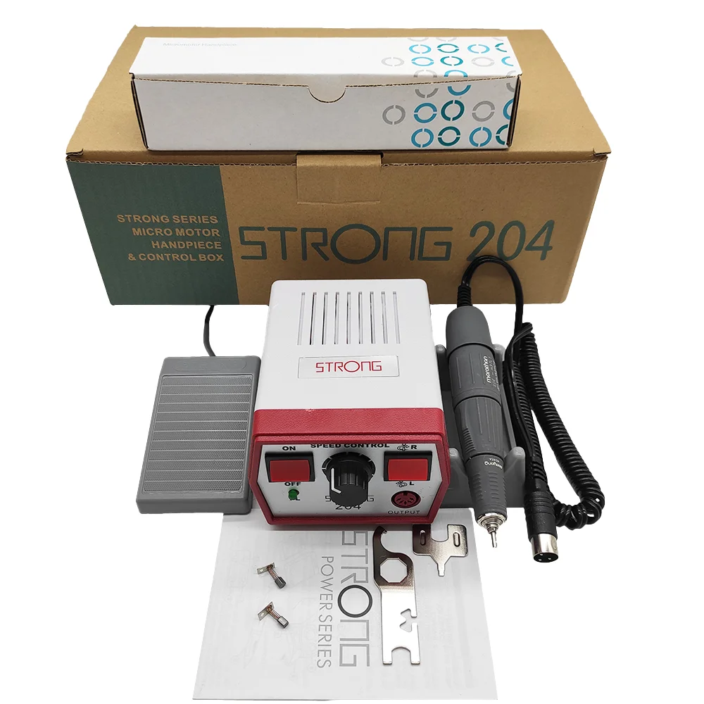 

65W Strong 204 Electric Manicure Machine Set 35000RPM H37L1 Handpiece Nail File Professional Nail Equipment Polishing Tool