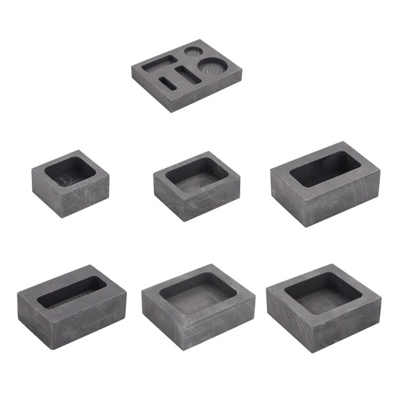 

HXBA Graphite Ingot Casting Mold Refining Ingot Mold for Melting Casting Refining Gold Silver Metal Aluminum Copper Brass