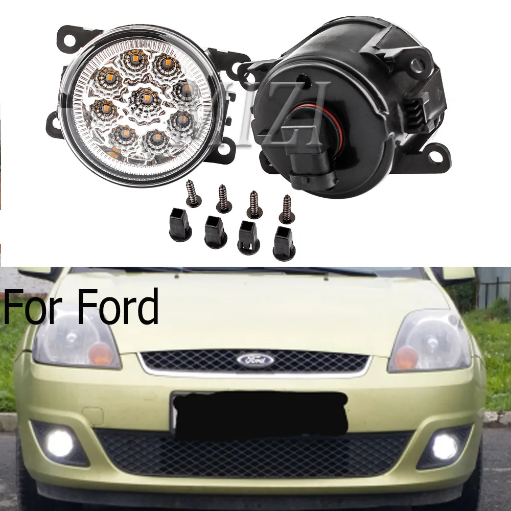 2pcs fog lights For Ford Focus MK2/3 Fusion Fiesta Tourneo Transit 2001-201 LED Fog Lamp Assembly Headlights Super Bright