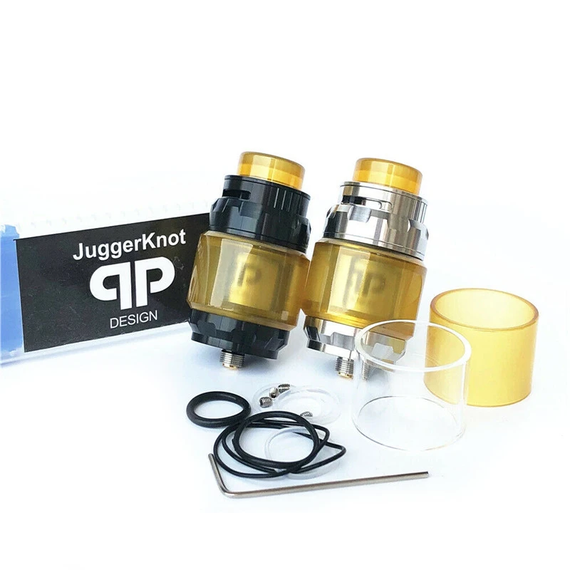 QP Juggerknot RTA 4ml/6ml Capacity 24mm base Dual Coils Rebuildable 316SS 28mm Diameter Top Airflow vs QP Fatality M25 RTA