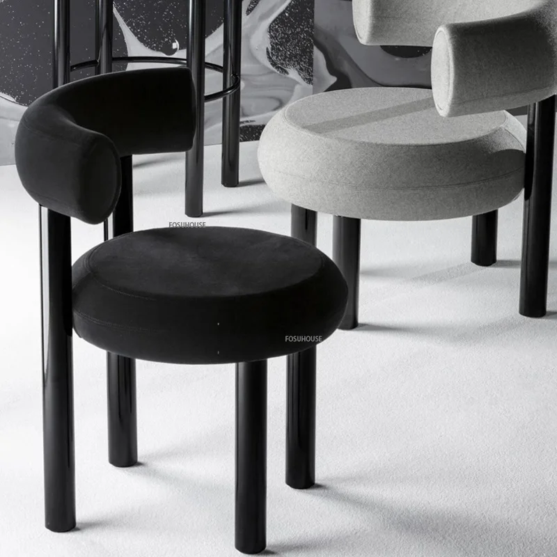 

Фланелевые обеденные стулья в скандинавском стиле для кухни, мебель для дома, мягкие удобные дизайнерские стулья, простая спинка