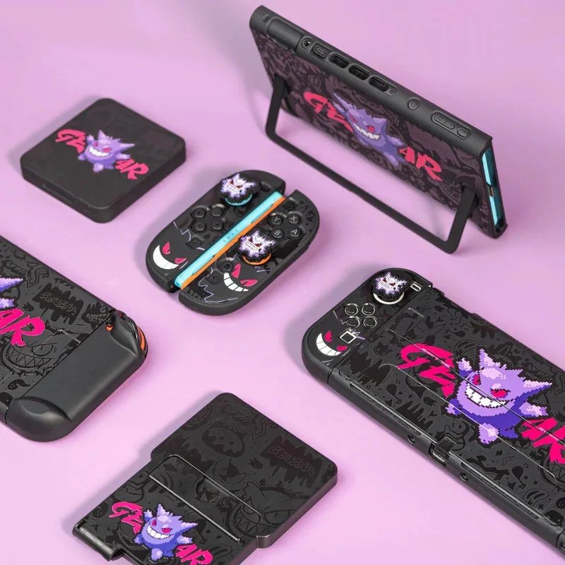 Фото Чехол для Nintendo Switch 2, аниме-кейс с изображением покемона Генгар, дорожный набор, сумка-рюкзак, комплект игровых аксессуаров, жесткий защитный чехол для JoyCon №5