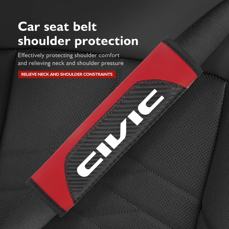 Фото Кожаные накладки на ремни безопасности для автомобилей Honda: Civic, Accord, Fit, Jazz, CRV, BRV, HRV, Insight, Pilot, Passport – автоаксессуары №3