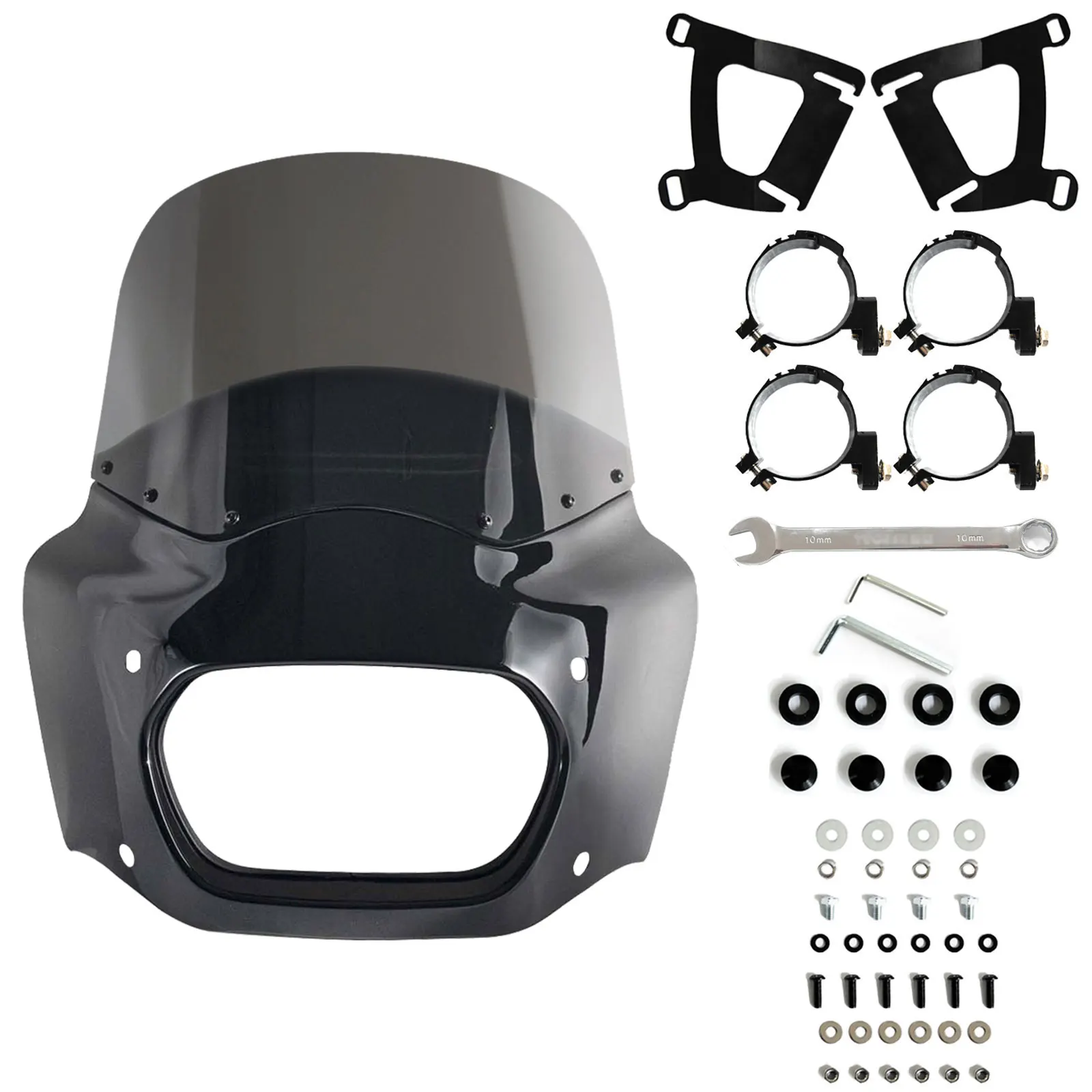 

Обтекатель мотоцикла Fat Bob Road Warrior, глянцевый черный обтекатель для Harley Softail Fat Bob FXFB 2018-19 для Fat Bob S FXFBS 2018-24