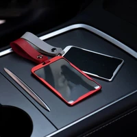 aluminum alloy car card key holder protector for tesla model 3 model y 2022 keychain case cover full cover auto accessories
