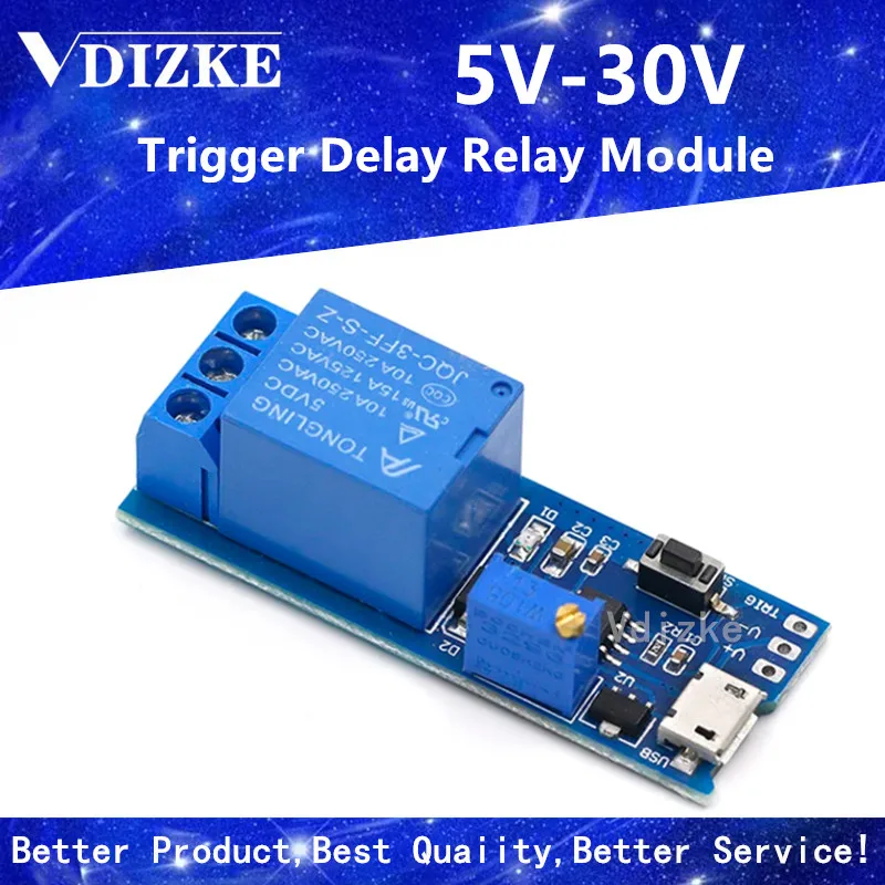 Умная электроника 5 в-30 в реле задержки питания Micro USB регулируемое управления