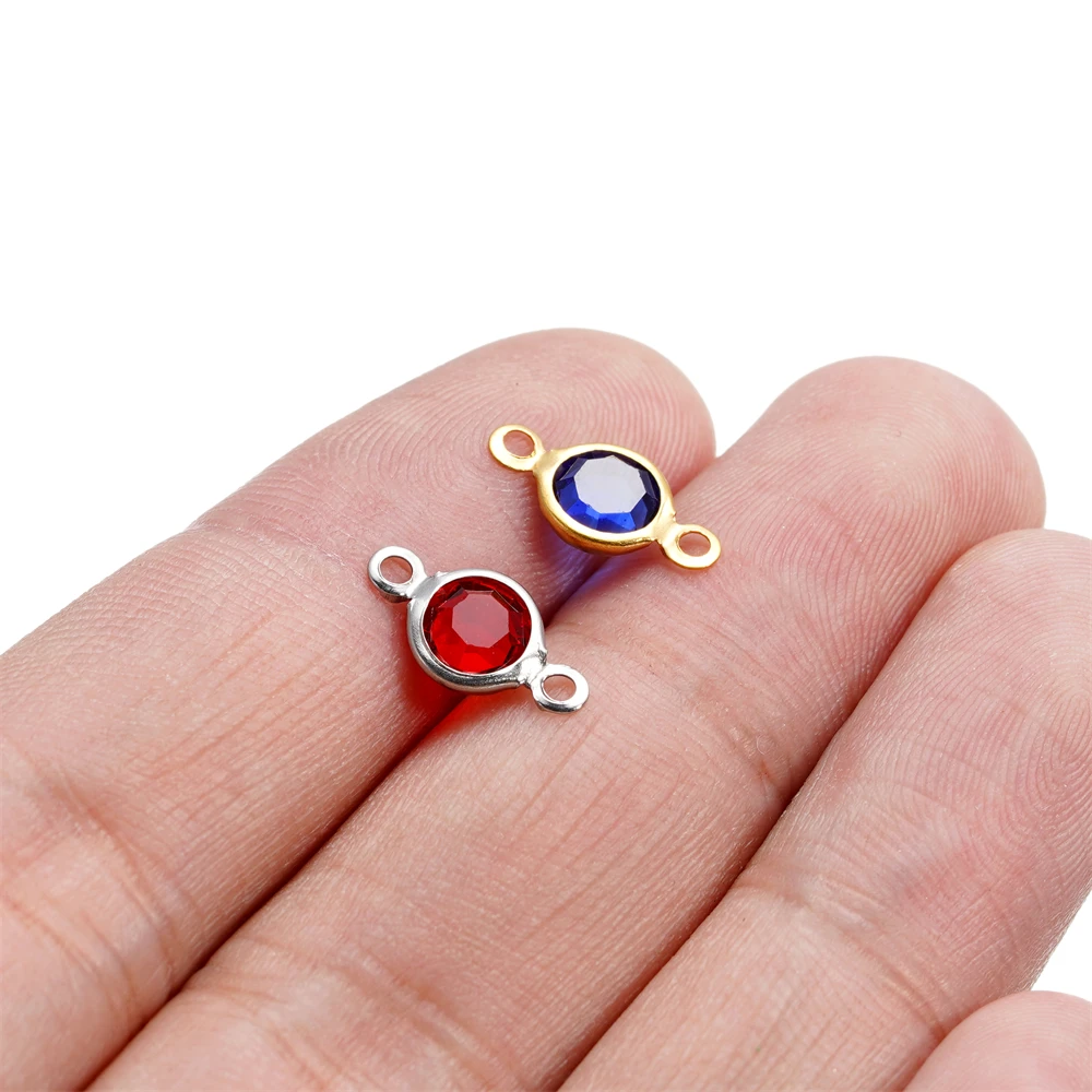 Круглые двойные кольца с кристаллами из нержавеющей стали подвески для