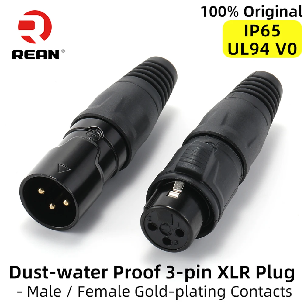Neutrik's REAN IP65 Открытый пыленепроницаемый кабельный разъем XLR 3-контактный