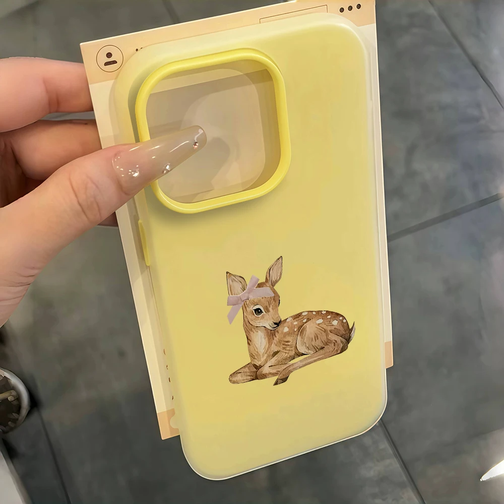 Простой силиконовый чехол с мультяшным оленем Сика для iPhone 17, 16, 14, 15, 11, 12, 13 Pro Max, 8, 15, 16 Plus, 17 Air – противоударный (art.: 3920dae3bb79a) - 3920dae3bb79a