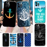 phone case for iphone 11 12 13 pro max 7 8 se xr xs max 5 5s 6 6s plus case silicone cover ship anchor sailing boat ship wheel