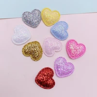 100pcs 2 5cm shiny heart applique for diy clothes hat headwear patch sewing crafts gloves socks decoration