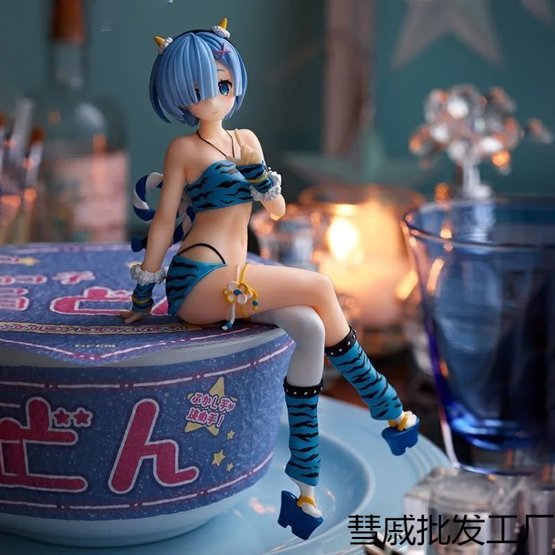 Фото Re:Zero Rem & Ram Oni Костюмная пробка для лапши — Коллекционная аниме-фигурка, украшение для настольного/ПК и идеальный подарок для фанатов №2