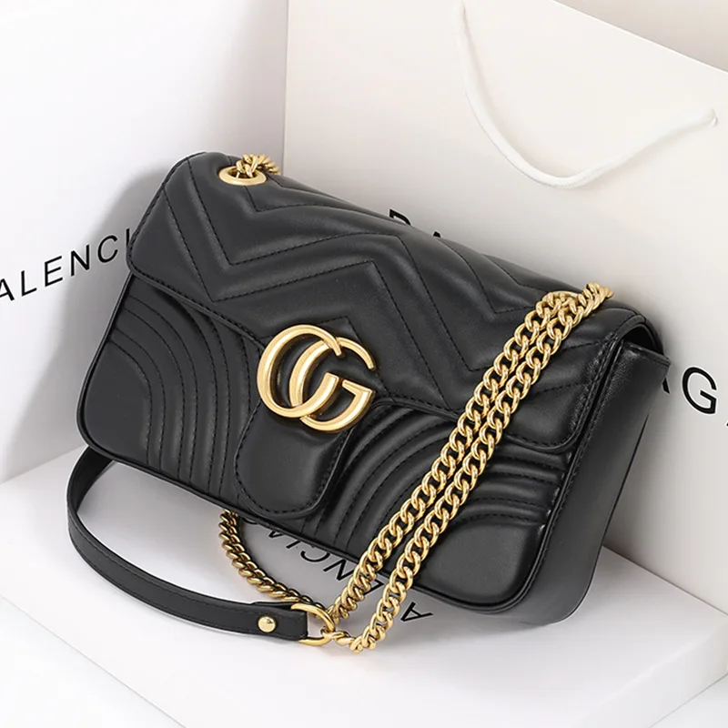 

European and American Famous Diamond Chain Bag Authentic Leather Sheepskin Chanel's Style Women's Bag Heart Bag High-Grade Shoul