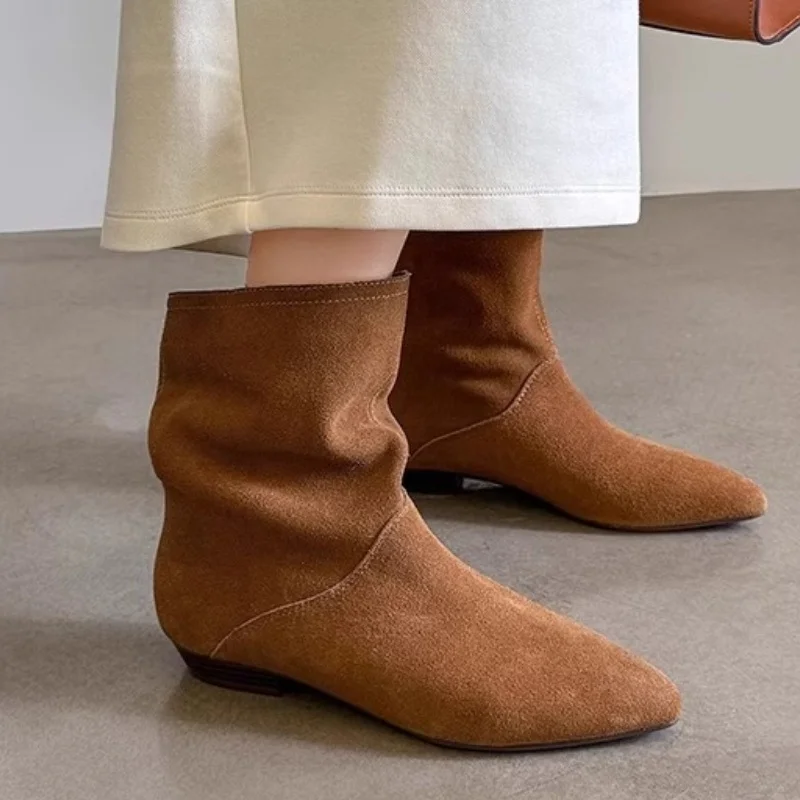 Замшевые женские ботильоны зимняя трендовая женская обувь новая модная